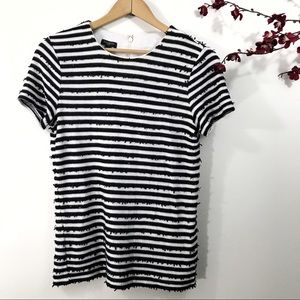 Talbots Sequin Ribbon Striped Top